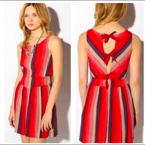 Cooperative striped women’s 4 mini dress with tie back